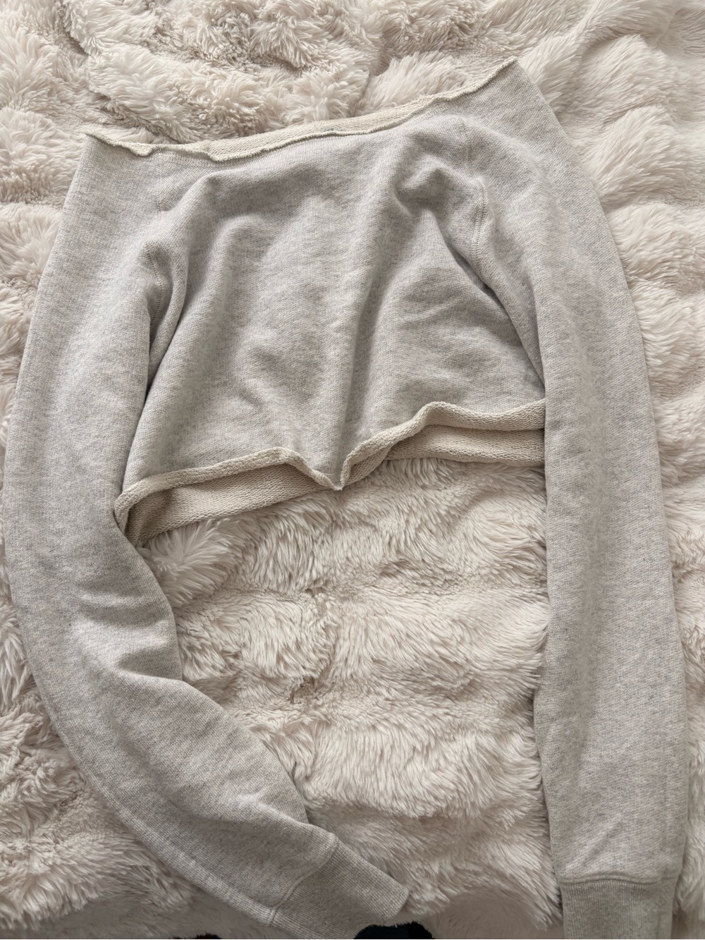 Brandy Melville Heather grey cropped off the shoulder sweatshirt